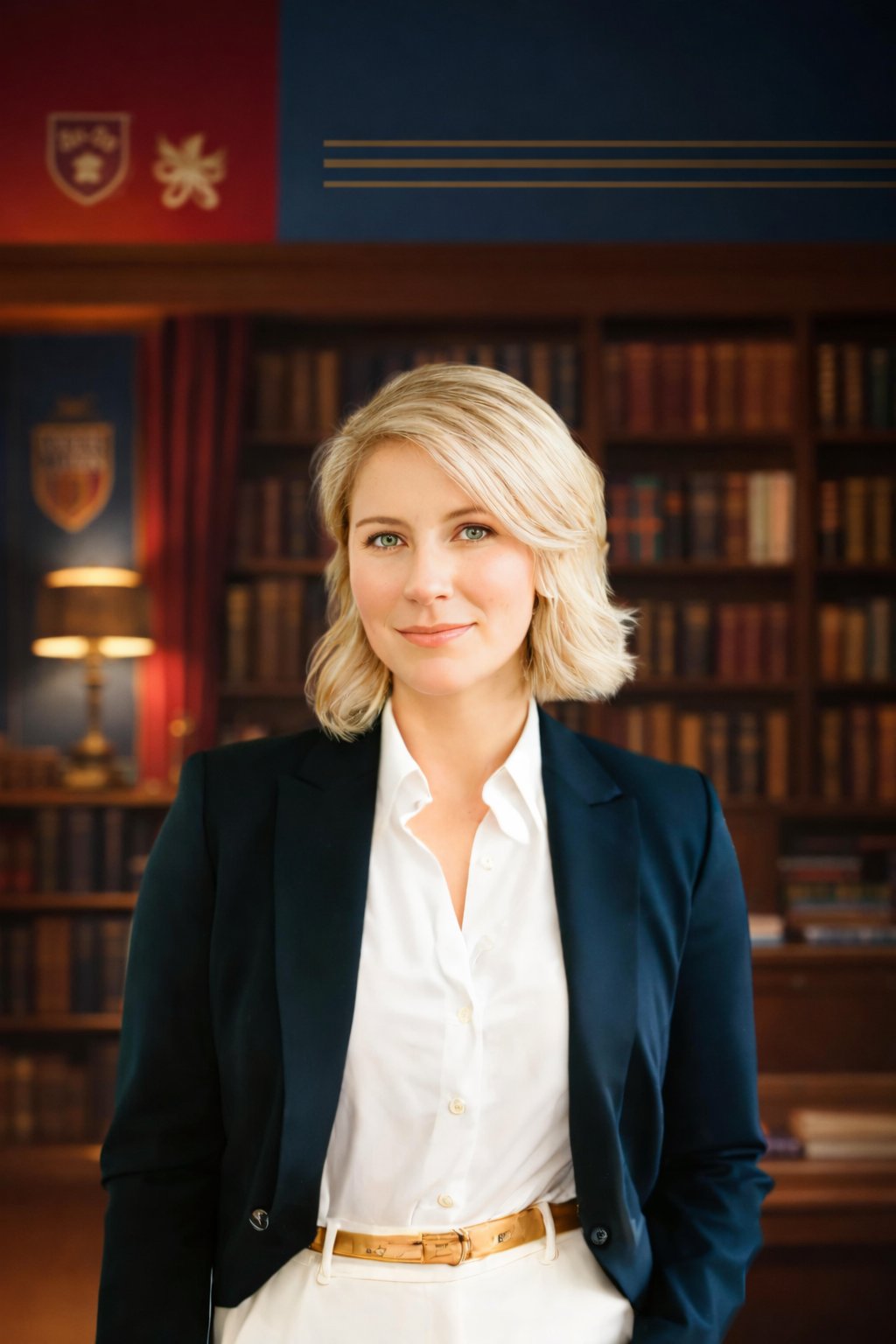 Elisabeth Gray, Founder and Director of Oxford Tutors, in a book-lined study
